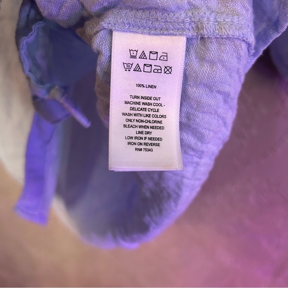 Light Blue Button-Up Shirt Sigrid Olsen Linen L - Picture 3 of 4